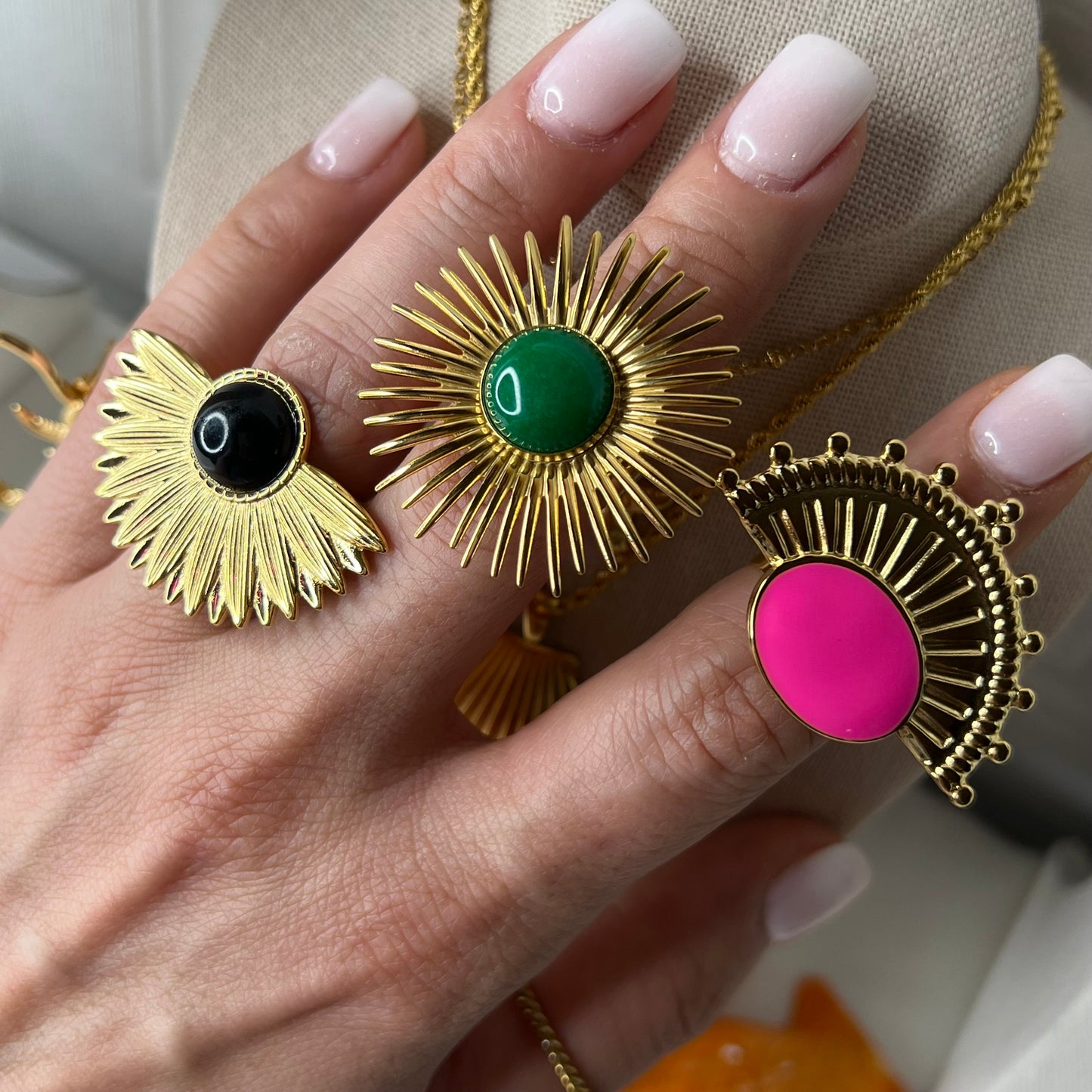 LOVELY COLORFUL OPEN RINGS