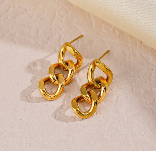 DAPHNE CUBAN LINK EARRINGS