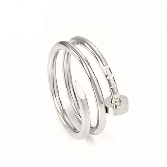 SLEEK NAIL SILVER RING