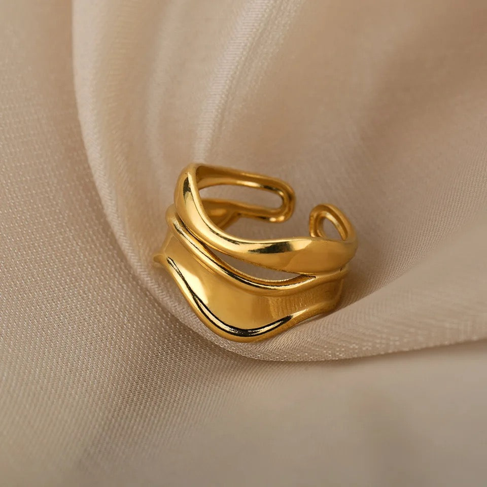 WAVY DOUBLE OPEN RING