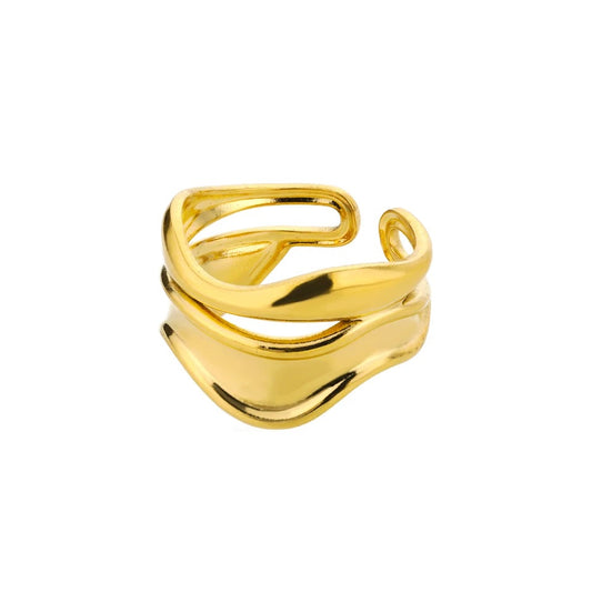 WAVY DOUBLE OPEN RING