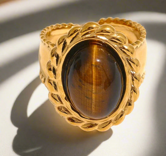 AMBER OPEN RING