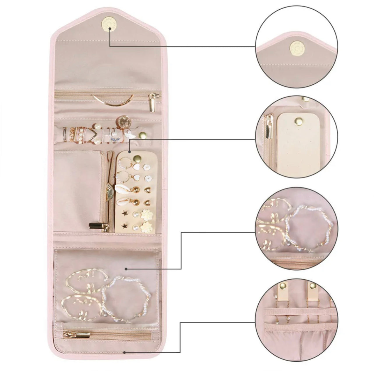 PORTABLE TRAVEL SIZE JEWELRY ORGANIZER